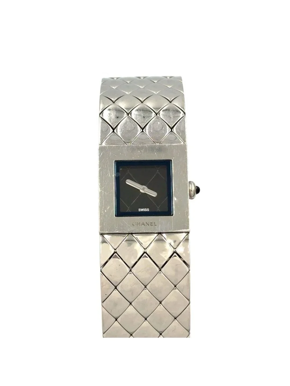 Chanel Quilted SS Silver Black